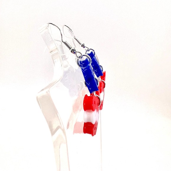 USA Earrings - 4th of July Earrings - American Flag Earrings - Patriotic Earring - Picture 4 of 5